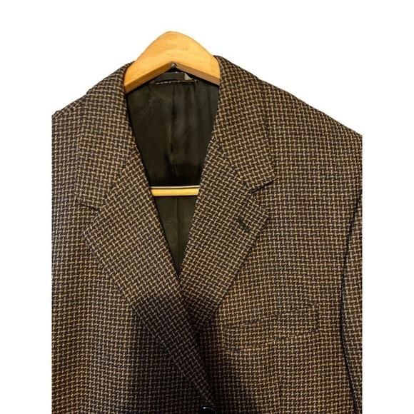 Riserva Dillard's Sport Blazer Jacket Houndstooth 40 R Made in Italy 100% Wool - Picture 4 of 16